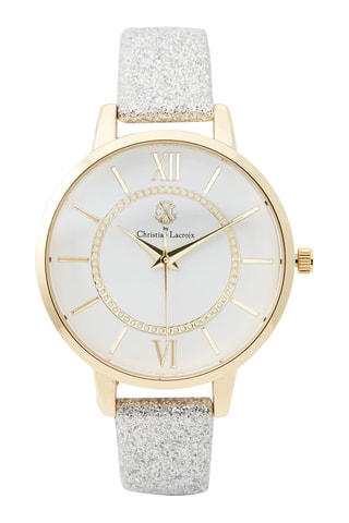 Montre à quartz en polyuréthane - Blanc et doré