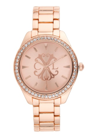 Montre à quartz en alliage - Doré rose et noir