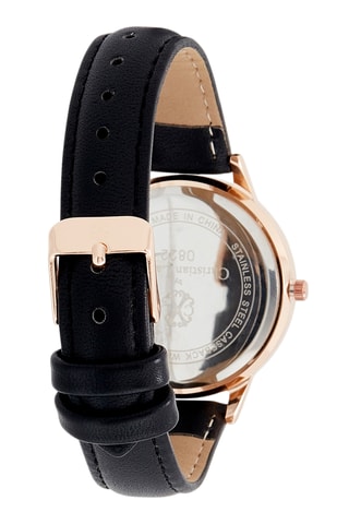 Montre à quartz en polyuréthane - Noir et doré rose