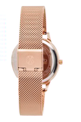 Montre à quartz en alliage - Doré rose et bleu