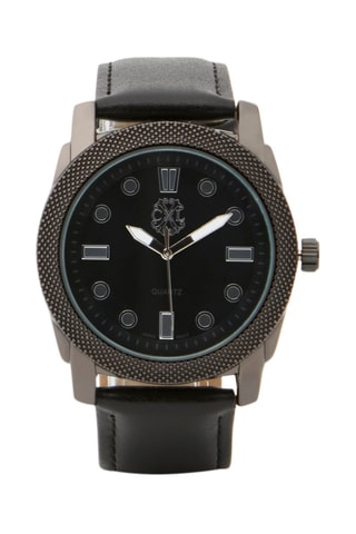 Montre à quartz en polyuréthane Noir