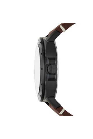 Montre automatique en cuir Privateer Sport - Marron et noir