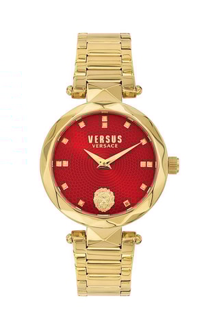 Montre à quartz en acier et plaqué ion or jaune Covent Garden - Doré et rouge