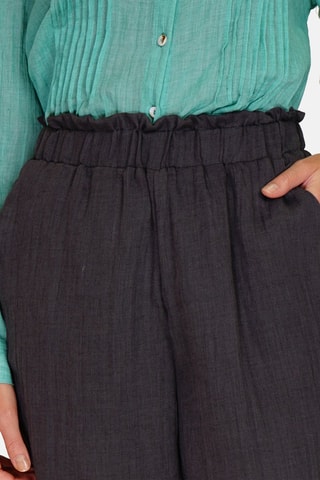 Pantalon taille haute en lin Noir
