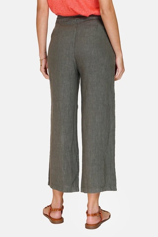 Pantalon taille haute en lin Kaki