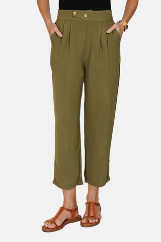 Pantalon en lin 
Vert