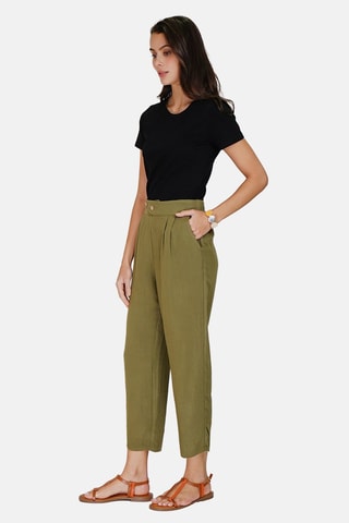 Pantalon en lin 
Vert