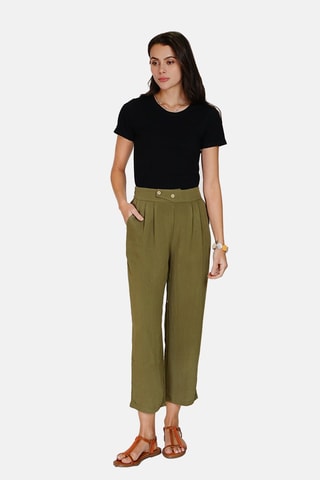 Pantalon en lin 
Vert