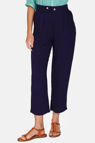 Pantalon en lin 
Bleu marine