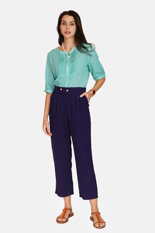 Pantalon en lin 
Bleu marine