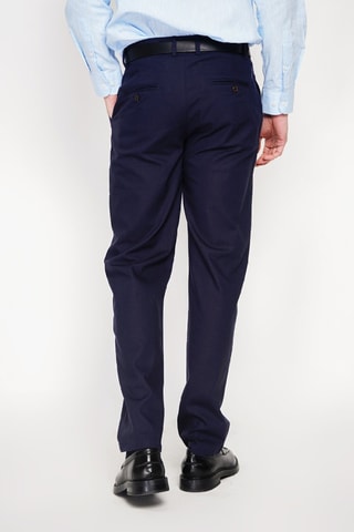Pantalon regular en lin - Bleu marine