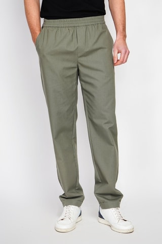 Pantalon slim en lin - Kaki