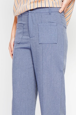 Pantalon droit en lin - Indigo