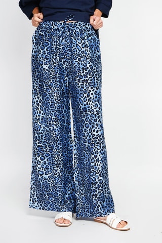 Pantalon en lin taille haute - Ciel
