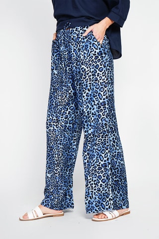 Pantalon en lin taille haute - Ciel
