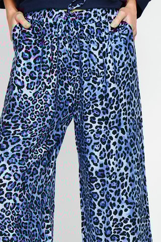 Pantalon en lin taille haute - Ciel