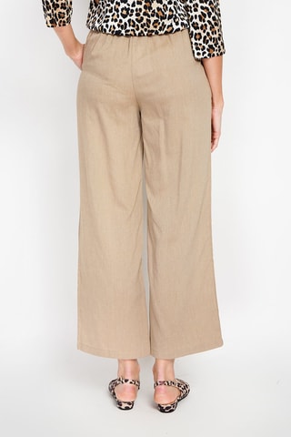 Pantalon 7/8 en lin taille haute - Camel