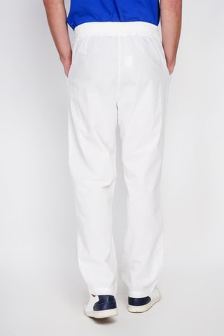 Pantalon droit en lin - Blanc