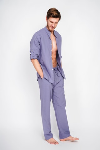 Pantalon droit en lin - Ciel