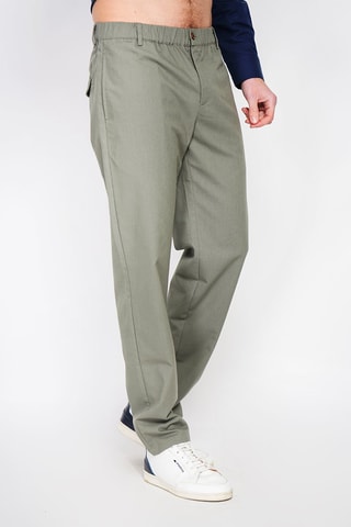 Pantalon droit en lin - Kaki