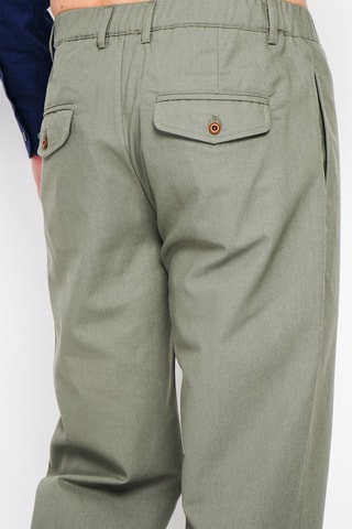 Pantalon droit en lin - Kaki