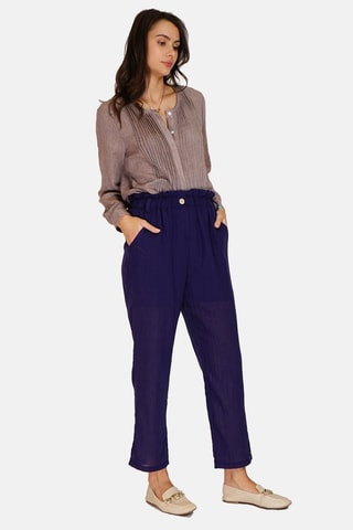 Pantalon en lin 
Bleu