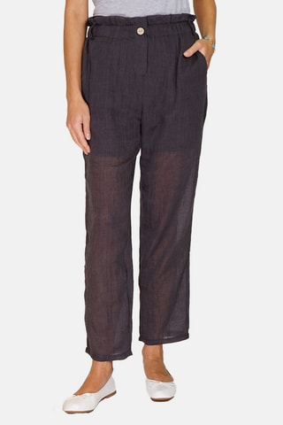 Pantalon en lin Noir