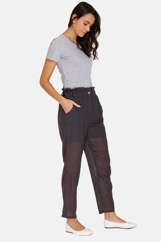 Pantalon en lin Noir