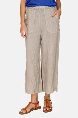 Pantalon wide legs en lin 
Beige