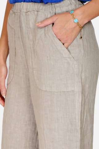 Pantalon wide legs en lin 
Beige