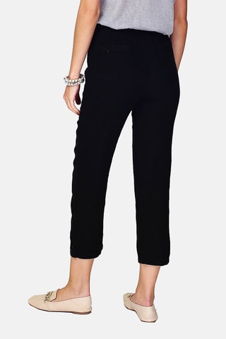 Pantalon wide legs en lin 
Noir