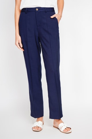 Pantalon en lin - Bleu marine