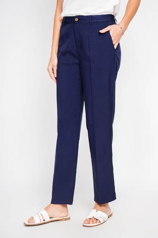 Pantalon en lin - Bleu marine