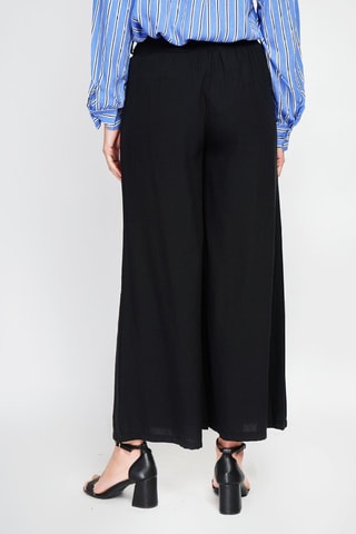 Pantalon taille haute en lin - Noir