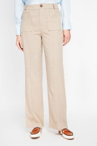 Pantalon droit en lin - Camel