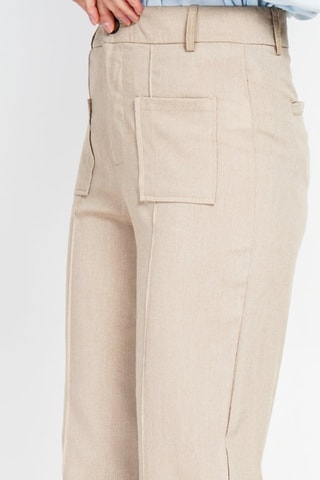 Pantalon droit en lin - Camel