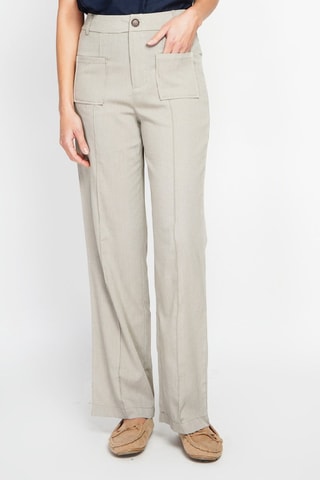 Pantalon droit en lin - Kaki clair