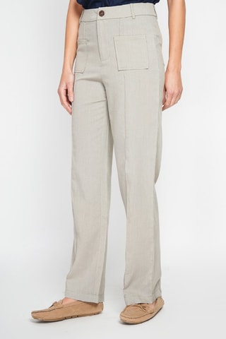 Pantalon droit en lin - Kaki clair