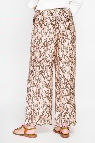 Pantalon taille haute en lin - Camel