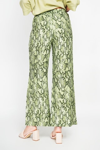 Pantalon taille haute en lin - Kaki clair