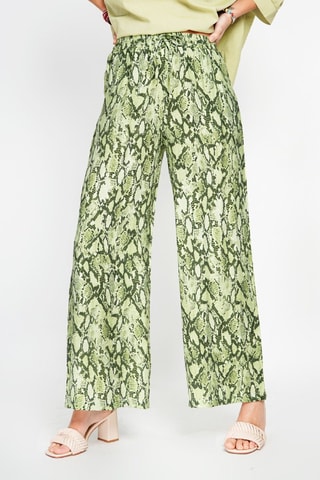 Pantalon taille haute en lin - Kaki clair
