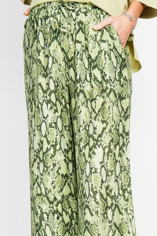 Pantalon taille haute en lin - Kaki clair