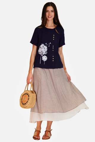 Top en lin 
Bleu marine