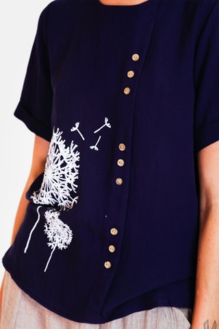 Top en lin 
Bleu marine