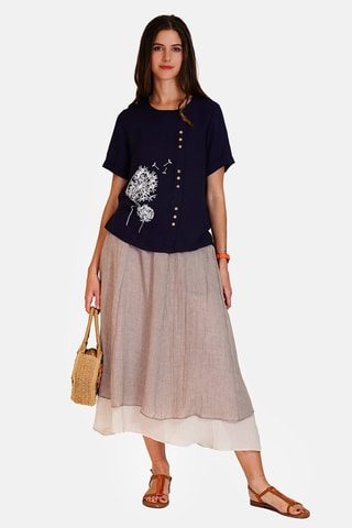Top en lin 
Bleu marine