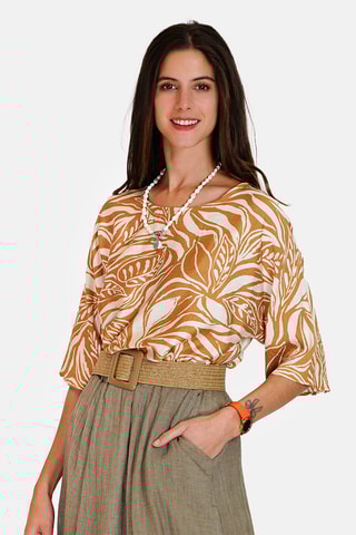 Top en lin 
Orange et crème