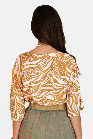 Top en lin 
Orange et crème