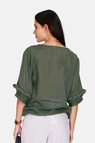 Top en lin 
Vert