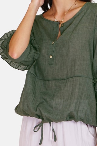 Top en lin 
Vert