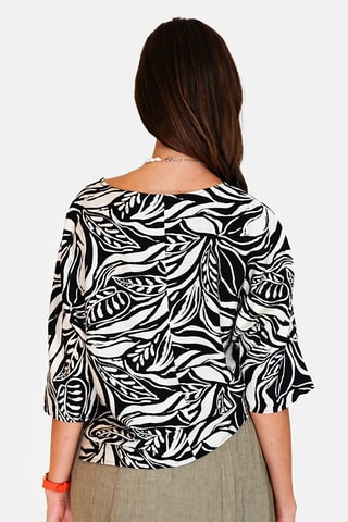 Top en lin 
Noir